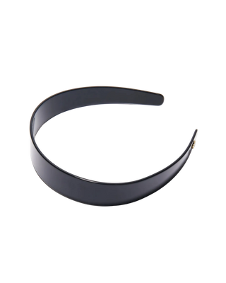 Lele Sadoughi Jet Emma Acetate Headband. Product shot on white background. 