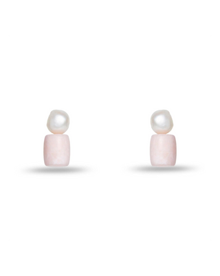 Lele Sadoughi Rosé Pebble Stud Earring. Product is shot on white background. 