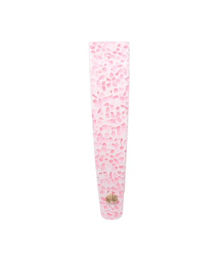 Lele Sadoughi Terrazzo Blush Emma Acetate Headband. Model is shot on white background. 