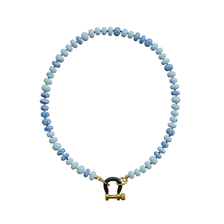 Spicy Dan Lucky Necklace, blue opal necklace
