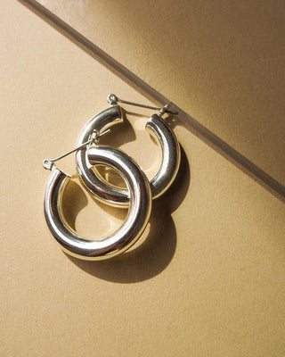 Luv AJ Baby Amalfi Tube Hoops- Silver