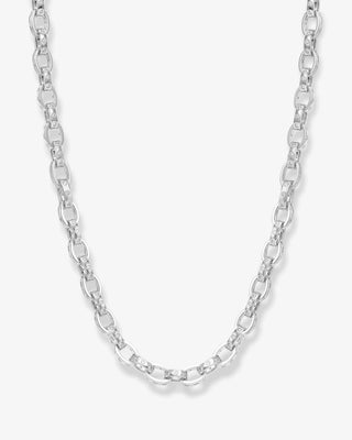 Melinda Maria Ashley Chain Link Necklace 9mm Silver. Product is shot on white background. 