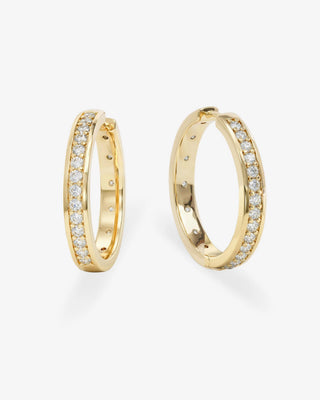 Melinda Maria Ashley Infinity Reversible Hoops 1". Product is shot on white background. 