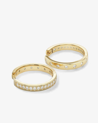 Melinda Maria Ashley Infinity Reversible Hoops 1". Product is shot on white background. 