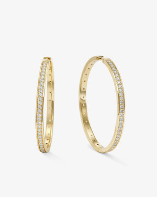 Melinda Maria Ashley Infinity Reversible Hoops 2". Product is shot on white background. 