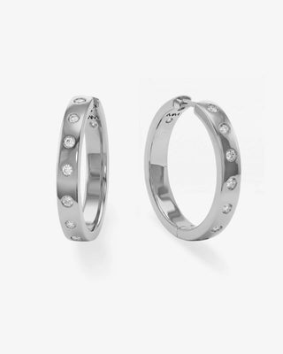 Melinda Maria Ashley Reversible Hoops 1". Product is shot on white background. 