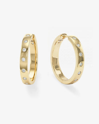 Melinda Maria Ashley Reversible Hoops 1". Product is shot on white background. 
