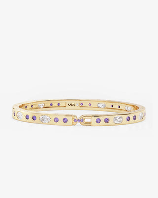 Melinda Maria Ashley Sunset Lavender Amethyst Lock Cuff 6mm. Product is shot on white background. 
