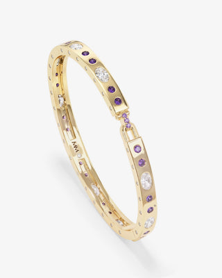 Melinda Maria Ashley Sunset Lavender Amethyst Lock Cuff 6mm. Product is shot on white background. 