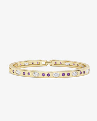 Melinda Maria Ashley Sunset Lavender Amethyst Lock Cuff 6mm. Product is shot on white background. 