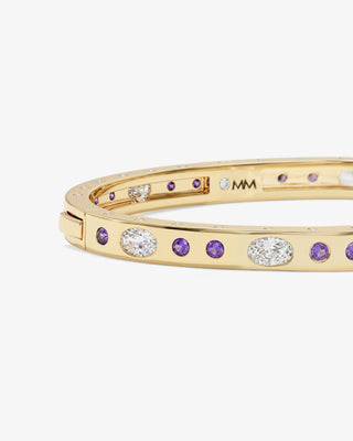 Melinda Maria Ashley Sunset Lavender Amethyst Lock Cuff 6mm. Product is shot on white background. 