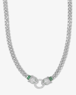 Melinda Maria Jaguar Cuban Chain Necklace 6.8mm. Product is shot on a white background.