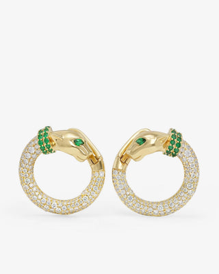 Melinda Maria Jaguar Pavé Illusion Hoops. Product is shot on white background.