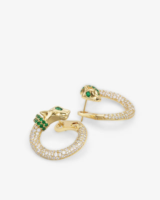 Melinda Maria Jaguar Pavé Illusion Hoops. Product is shot on white background. 