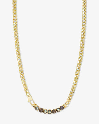 Melinda Maria Julian Loves Labradorite Necklace 5mm. Product is shot on white background. 