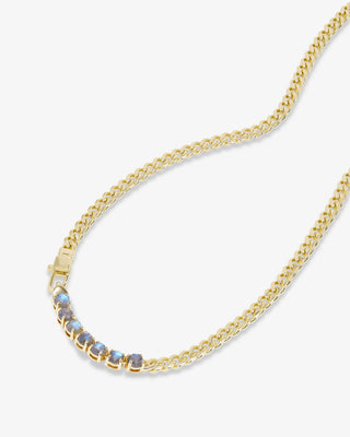 Melinda Maria Julian Loves Labradorite Necklace 5mm. Product is shot on white background. 