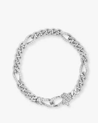Melinda Maria Knot Figaro Chain Bracelet. Product is shot on white background. 