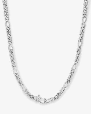 Melinda Maria Knot Figaro Chain Necklace. Product is shot on white background.