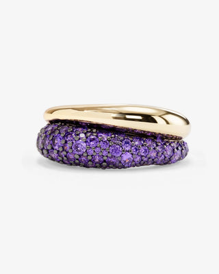 Melinda Maria Norah Pavé Lavender Amethyst Double Ring. Product is shot on white background.