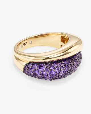Melinda Maria Norah Pavé Lavender Amethyst Double Ring. Product is shot on white background. 