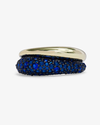 Melinda Maria Norah Pave Double Ring Blue Sapphires