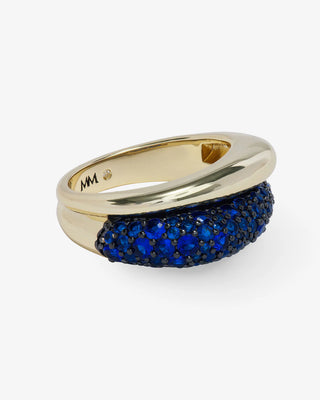 Melinda Maria Norah Pave Double Ring Blue Sapphires