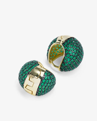 Melinda Maria Norah Pave Earrings Emerald