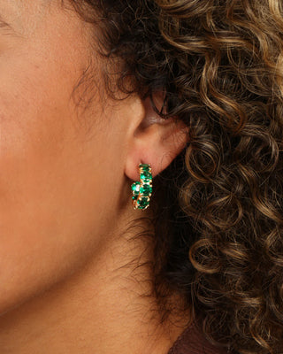 Melinda Maria "Oh She Fancy" Hoops .75" Emerald