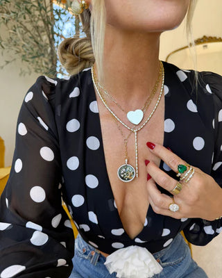 Melinda Maria Pave Serpent Lariat Necklace