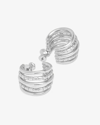 Melinda Maria Talon 5 Row Hoops. Product is shot on white background. 