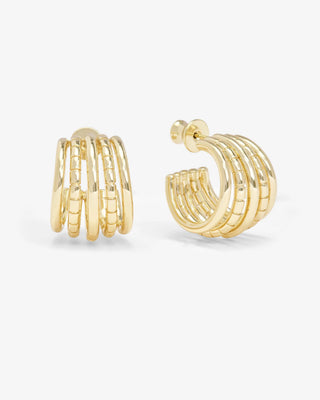 Melinda Maria Talon 5 Row Hoops. Product shot on white background.