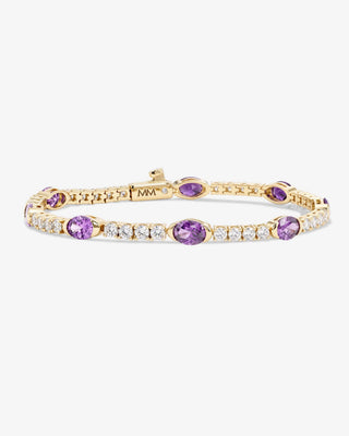 Melinda Maria The Maven Lavender Amethyst Tennis Bracelet 3mm. Product is shot on white background. 