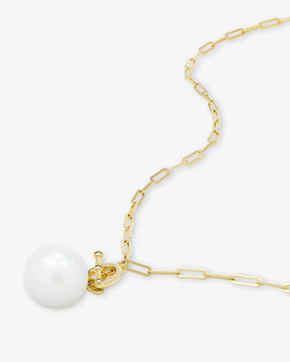Melinda Maria XL Life's A Ball Pearl Pendant Necklace. Product is shot on white background. 