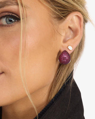 Melinda Maria Norah Pave Earrings Ruby