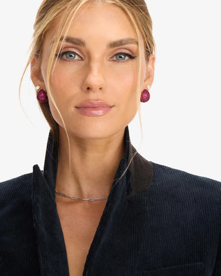 Melinda Maria Norah Pave Earrings Ruby