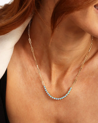 Melinda Maria Blue Opal Not Your Basic Samantha Tennis Necklace