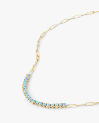 Melinda Maria Blue Opal Not Your Basic Samantha Tennis Necklace