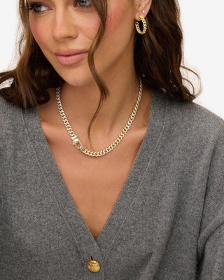 Melinda Maria Pave Julian Cuban Chain Necklace 6.8mm 16"