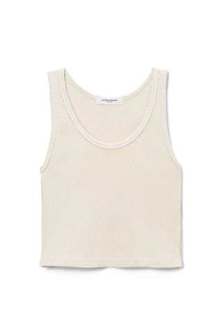 Perfect White Tee Blondie Structured Rib Bra Friendly Tank Sugar. Product is shot on white background.