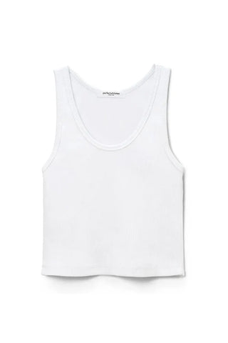 Perfect White Tee Blondie Structured Rib Bra Friendly Tank White. Product is shot on white background