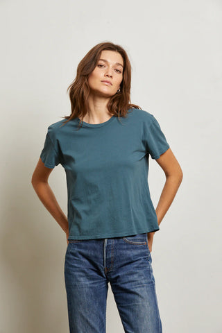 Perfect White Tee Harley Cotton Boxy Crew Tee Slate