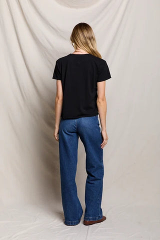 Perfect White Tee Harley Cotton Boxy Crew Tee True Black