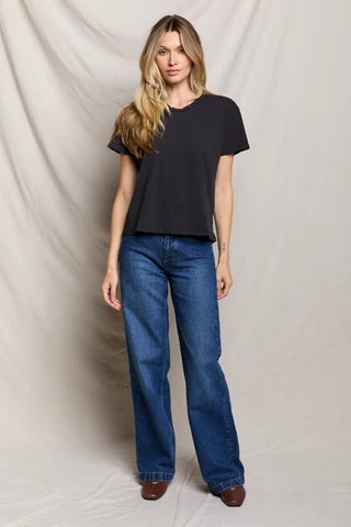 Perfect White Tee Harley Cotton Boxy Crew Tee True Black