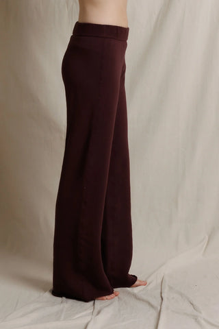 Perfect White Tee Marley Inside Out Fleece Pants Cherry Lacquer. Model is wearing product.
