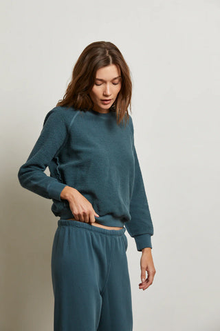 Perfect White Tee Ziggy Inside Out Cotton Fleece Shrunken Crew Slate