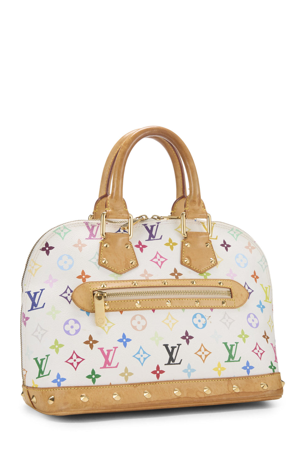 House of 29 x What Goes Around Comes Around Louis Vuitton Alma PM White Multi Colored Takashi Murakami Bag