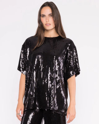 Ripley Rader Black Sequin Party Top