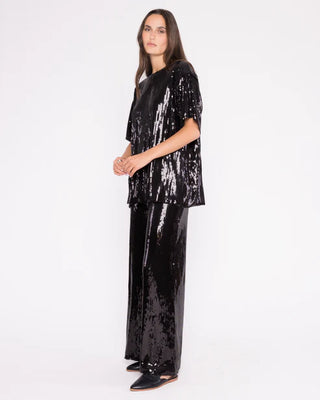 Ripley Rader Black Sequin Party Top