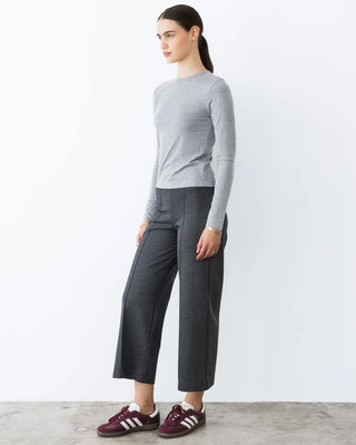 Ripley Rader Ash Modal Fitted Long Sleeve. Model is posing in the product in front of a white background. 