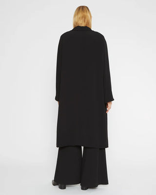 Ripley Rader Black Crepe Overcoat back view